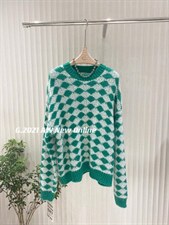 新款菱格针织毛衣均码，女装针织衫/毛衣，G