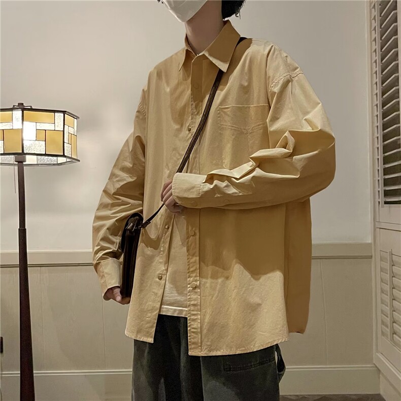 春秋季衬衫男韩版潮流港风日系帅气长袖工装衬衣外套CS006-P35,男装衬衫,星座308B-1