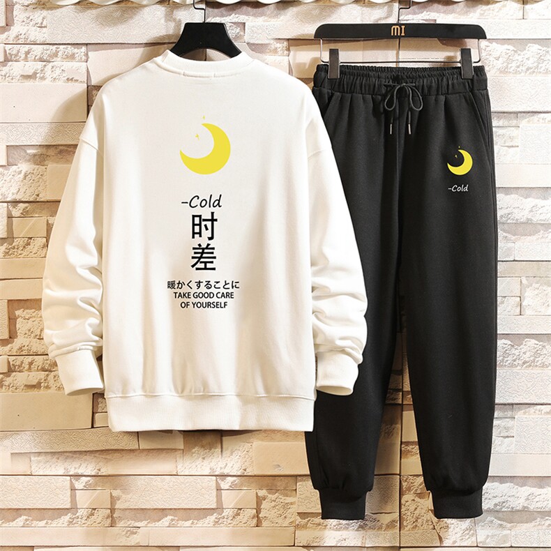 TY7047-P75 圆领卫衣套装男运动套装两件套 砖墙挂拍图片