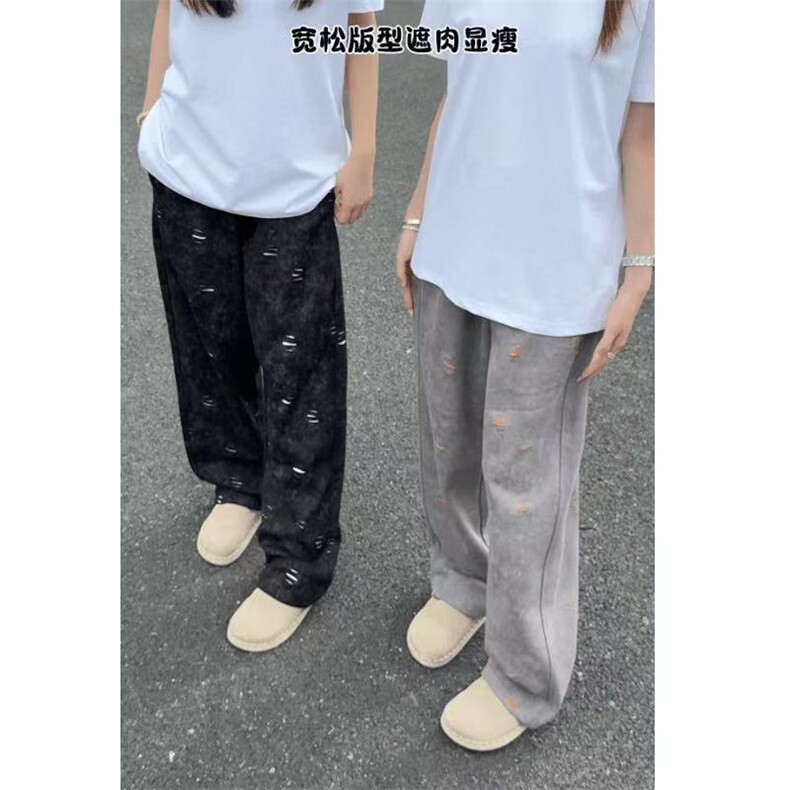 现货A2372-TP38秋冬款美式撞色休闲直筒重磅卫裤弯刀裤,男装休闲裤,星座515A