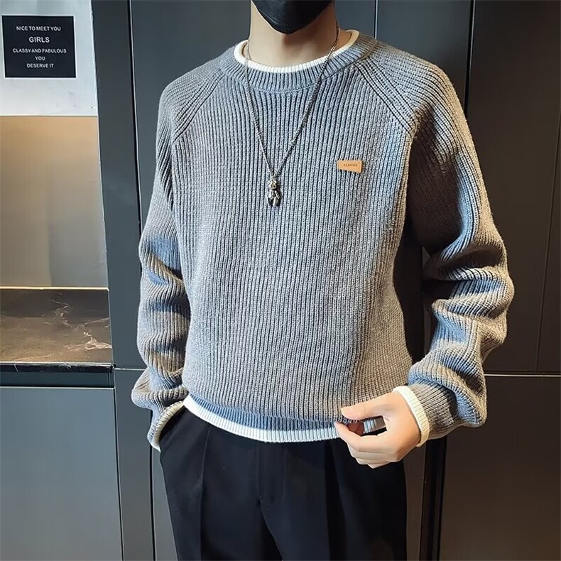 新款秋冬男士夹棉保暖夹克潮流复古时尚棒球服外套上衣,男装针织衫/毛衣,星座1013