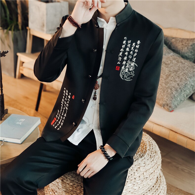 春秋季风中山装秋装套装男士唐装两件套A334-TZ307-P95,男装民族服装,电商B339(原A334）