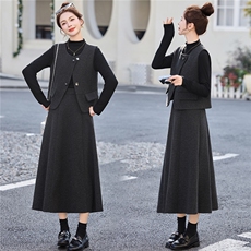 2026春装新款简约时尚休闲修身三件套，女装套装/套裙，罗腾