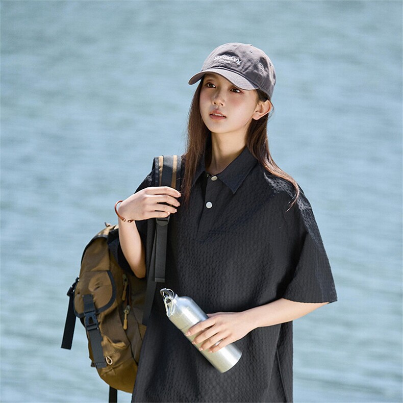 美式纯色POLO衫短袖夏季宽松百搭复古半袖上衣A406T6052特P35,男装T恤,星座309（原A406）