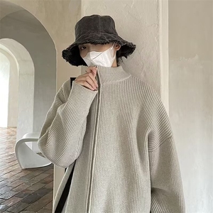 M25-P48 2024开衫拉链毛衣外套立领男女秋冬慵懒高级休闲宽松图片