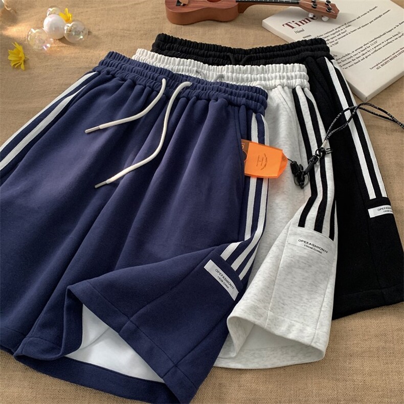 春夏新款重磅侧边拼接织带短裤宽松M~4XLXZ604-DK809-P40控58，男装牛仔裤，星座604