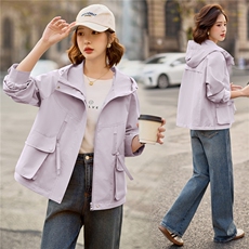 2026年春季新款时尚连帽休闲外套，女装短外套，依路服饰