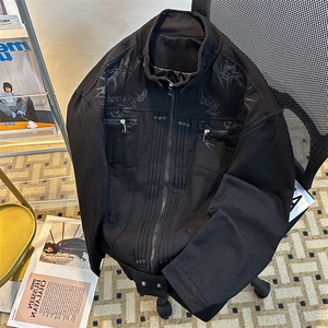 美式机车棒球服外套男秋季新款工装休闲宽松情侣夹克JK08548-P90图片