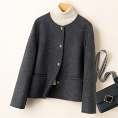 双面羊毛大衣女中长款2025秋冬新款修身赫本风毛呢外套羊毛，女装双面呢大衣，优远毛呢大衣