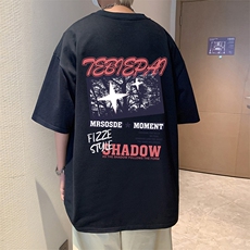 T733P26夏季新品港风高街美式短袖T恤宽松ins重磅纯棉体恤，男装T恤，星座304A
