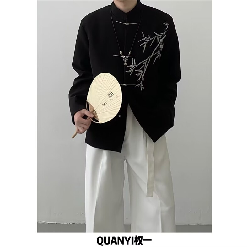 XZ05-P58新款唐装西装简约ins原宿潮流慵懒流行日系气质时尚，男装西服套装，电商B323A