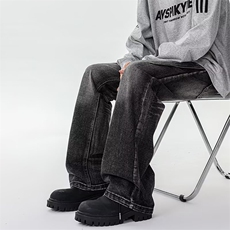 美式牛仔裤男韩版潮流高街百搭渐变色2025冬季ins长裤RK2292-P47，男装牛仔裤，星座412-2