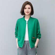 女士休闲卫衣2025春秋新中年妈妈开衫卫衣外套，女装卫衣/绒衫，依恋蒂丝