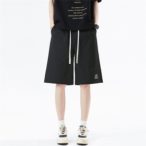 美式高阶夏季百搭舒适烫金慵懒短裤情侣五分裤K5108特批18,孕妈职业穿搭夏季图片