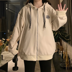 A333-P105  拉链开衫连帽春季潮牌情侣上衣港风oversize高街外套图片
