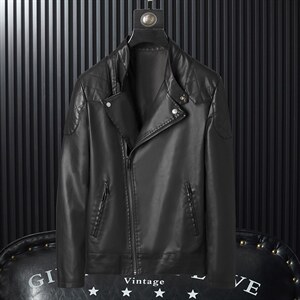 2023秋冬社会小伙PU皮衣男生机车皮夹克帅气休闲外套 LE6605-P105图片