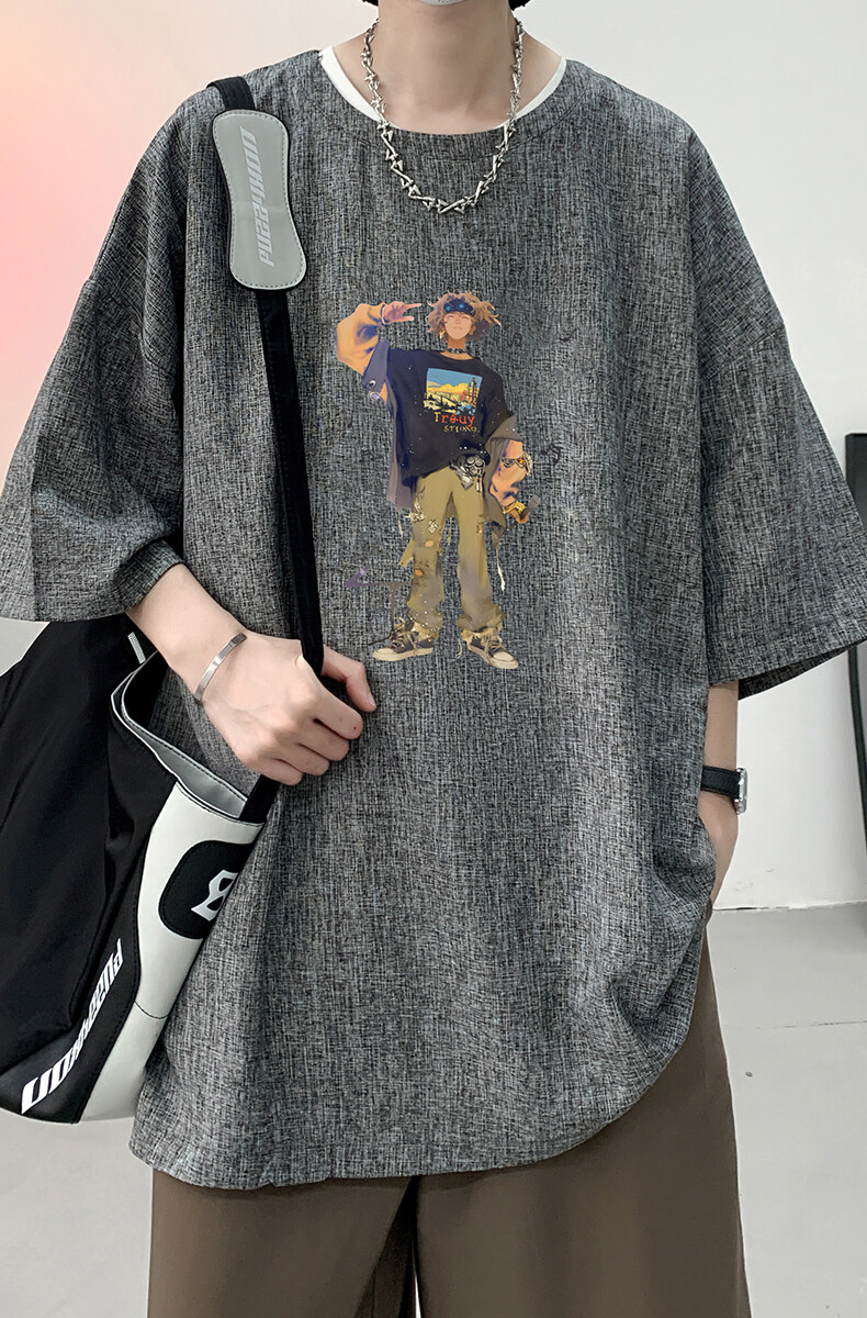 风复古亚麻短袖男棉麻t恤男半袖ZT71419-P35,男装T恤,电商A040