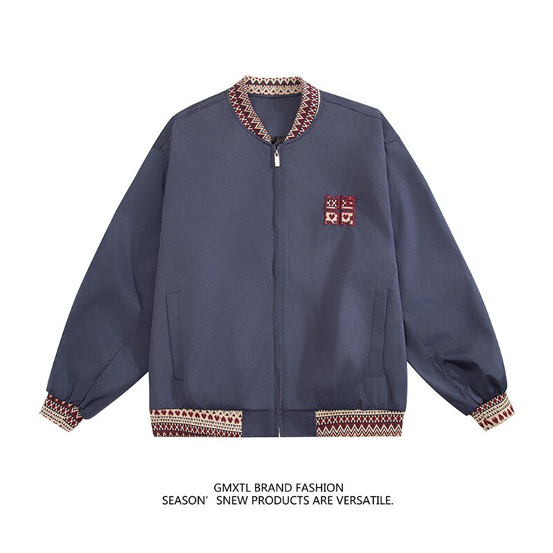 民主风提花拼接飞行夹克棒球服男xh94-特60，男装夹克，电商B367