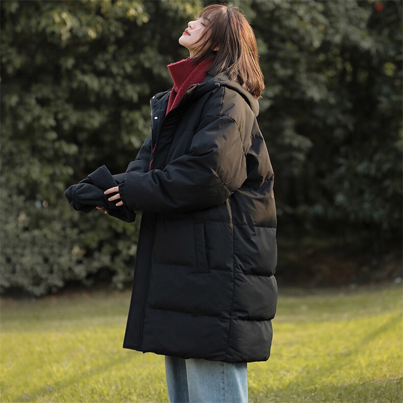 中性风长款棉衣男二开宽松连帽加厚棉袄DSA157B-M77777-特P100图片
