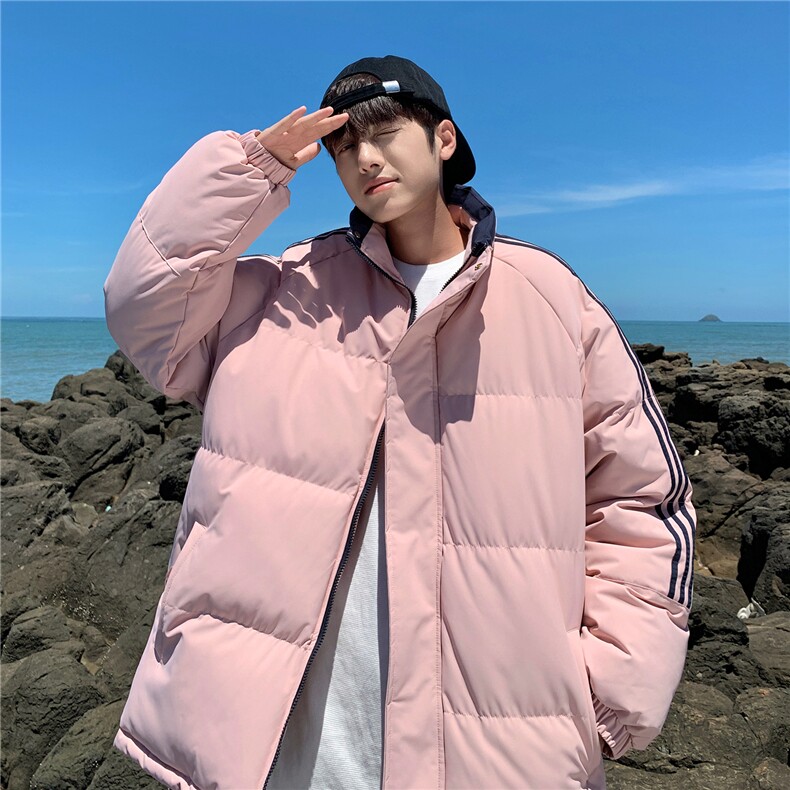 ！冬季条纹五防立领加绒加厚棉衣情侣撞色棉服外套MY7777-p68,男装棉衣,星座610B-1