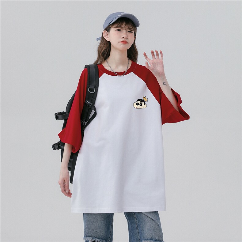 中性风23夏季时尚百搭圆领卡通印花宽松100棉短袖T恤DT450P40控58,男装T恤,A247A