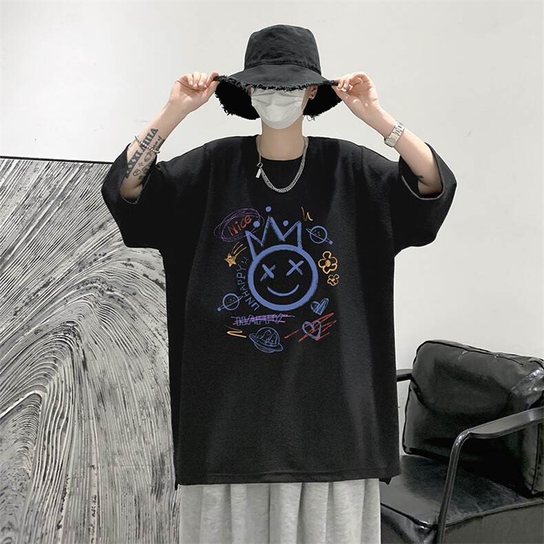 Q11180-P30春夏季七分袖t恤男大码五分袖男短袖中袖大皂风,男装T恤,电商A040