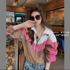 新款撞色时尚休闲短款防晒服，其它，L·H·X