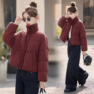 欧货高端针织拼接翻领短款羽绒服女2025冬新款时尚保暖白鸭绒外套图片