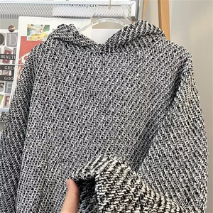 小香风情侣外套春秋季潮流连帽夹克男高级感宽松刺绣上衣W102/P52图片