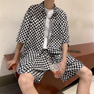 男潮流休闲套装格子套装TZ2111P48图片