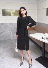 [现货]气质蕾丝拼接连衣裙，两色、四码，女装连衣裙，依柏璐(1F)