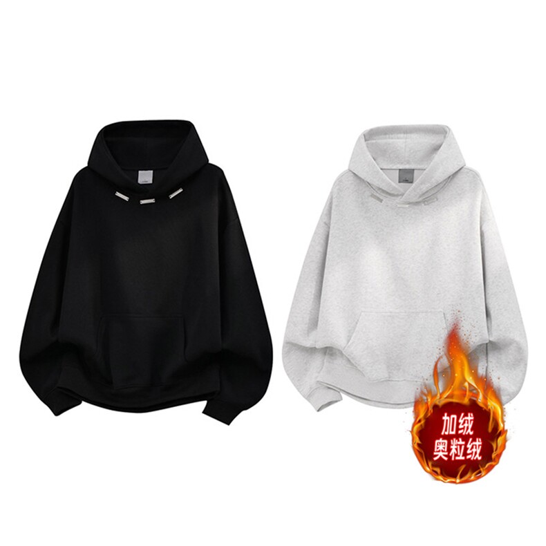 卫衣重磅无帽绳500克拉链连帽硬挺短宽加绒奥粒绒RH5342JR-P58，男装卫衣，星座610B-1