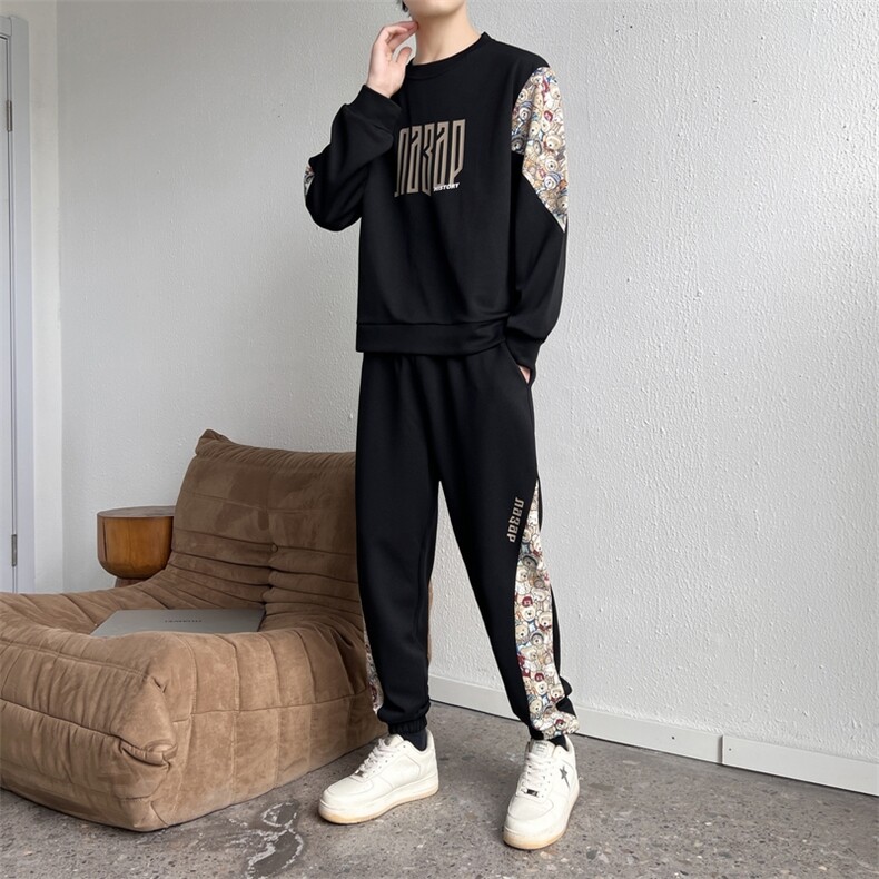 青少年春秋卫衣套装男生初中高中学生帅气ins男运动套装tz035-P70,男装休闲套装,星座1210B