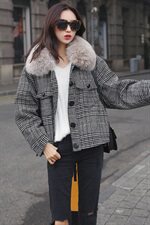 2021毛呢短外套仿兔毛内胆8619-8822现货，女装毛呢外套，浙宝229