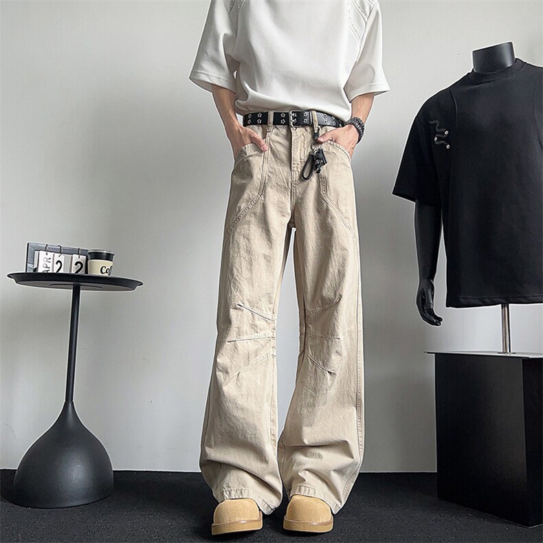 美式薄款复古工装裤夏季新款宽松休闲直筒裤图片
