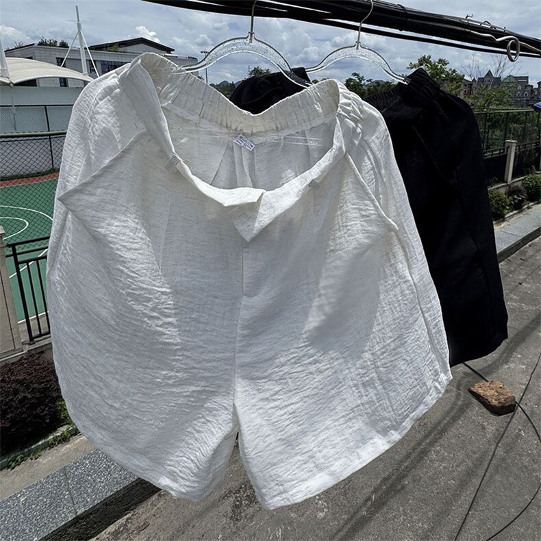 TK1风棉麻宽松短裤透气凉爽舒适高级面料中裤沙滩裤慵懒潮男,男装牛仔裤,星座115A-1