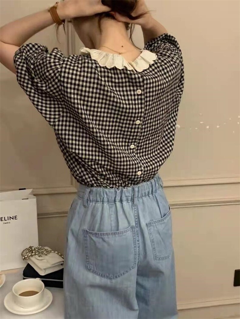 【现货】欧货小衫格子衬衫，女装衬衫，悠奈尔