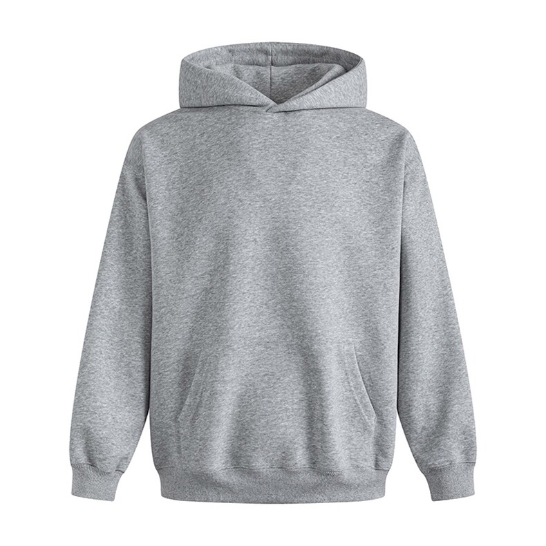 无帽绳版二开秋冬美式高街重磅曼巴棉纯色连帽卫衣外套X056，男装卫衣，电商A486