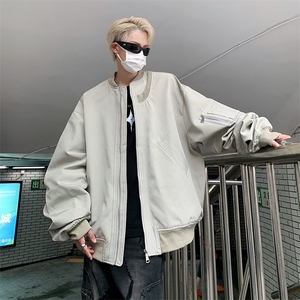 A734-P56 美式高街飞行员夹克男士春秋季潮牌宽松嘻哈棒球服外套图片