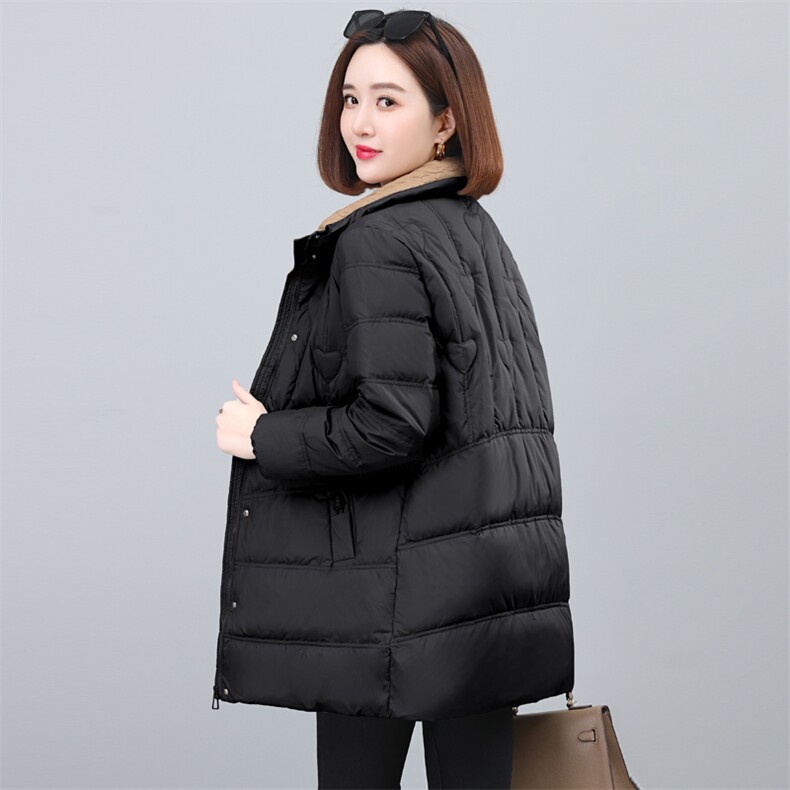 红色立领羽绒棉服女短款2024冬季新款小个子时尚简约保暖棉袄外套,女装羽绒服,依恋蒂丝