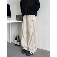 美式褶皱伞兵弯刀工装裤女春冬新款宽松阔腿拖地裤子K5994-P46，男装休闲裤，星座412-2