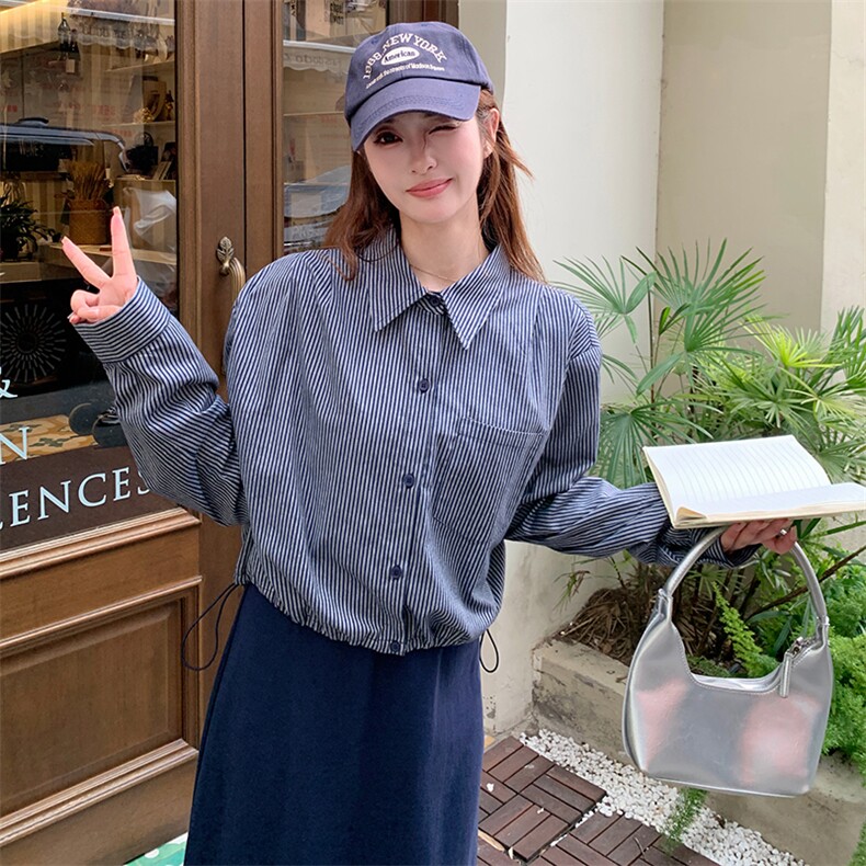 新品复古条纹衬衫＋无袖背心连衣裙套装7660-p135-k198,女装套装/套裙,2C159