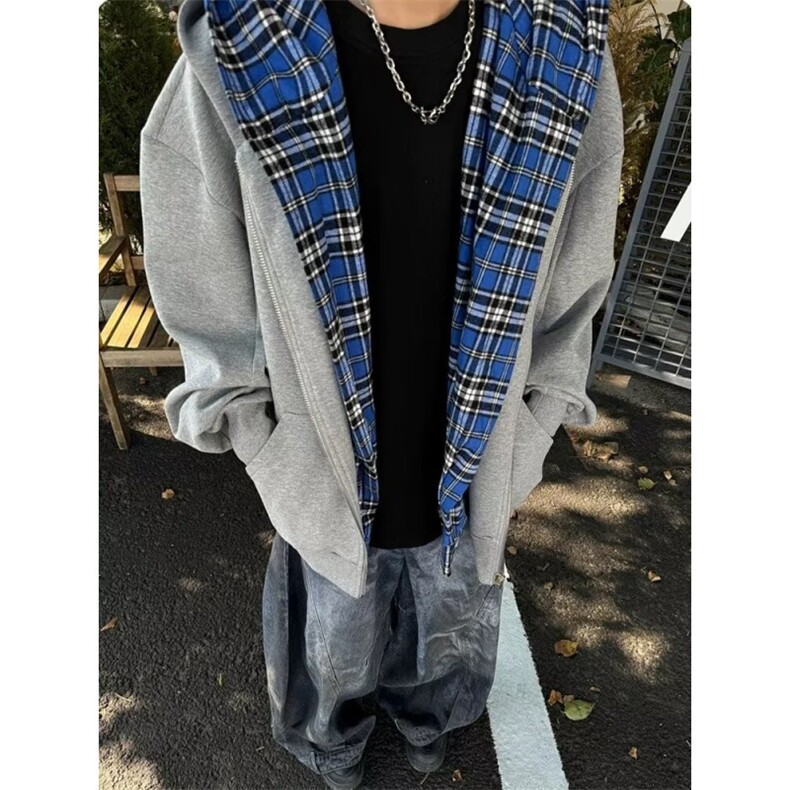 假两件开衫卫衣男春秋款设计感重磅连帽衫美式夹克外套,男装夹克,星座1116A（原606A-3）