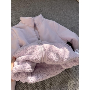 高品 情侣保暖羊羔绒双层复合摇粒绒立领夹克外套男女 A1262-P56图片