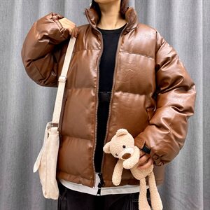 2020现货主推男女冬季立领PU皮大码加厚棉衣休闲情侣棉袄MY02图片