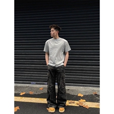 cleanfit美式正肩短袖男款夏季重磅小领口t恤美式修身纯棉半截袖，男装T恤，星座313A(原308A-2)