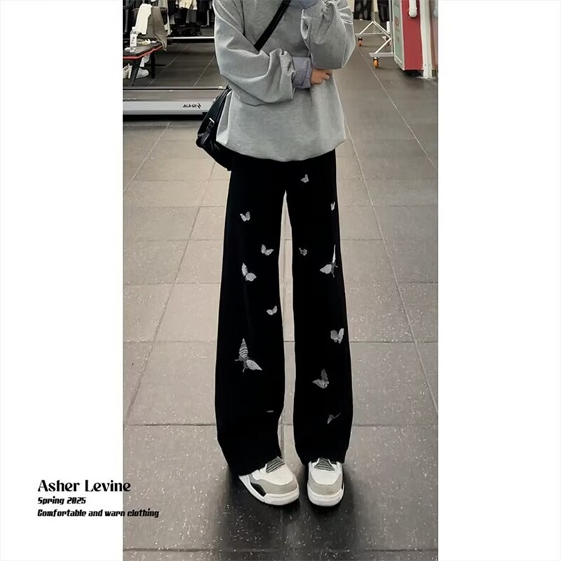 新款日系简约ins慵懒原宿百搭文艺牛仔裤潮流流行时尚气质，男装牛仔裤，星座506A