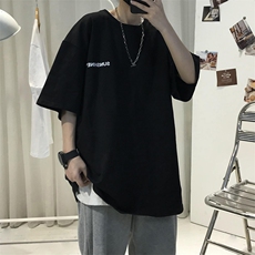 T06男女休闲圆领跑量仿棉T恤衫大码学院小字母印花特P15，男装T恤，星座115A(原星座507）