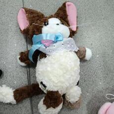 童话毛绒 方巾猫猫包平躺毛绒玩偶包包双肩带可拆卸整袋起售
