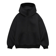 抖音得物二开秋冬美式高街重磅结构高领拉链连帽卫衣外套W93，男装卫衣，电商A486-1